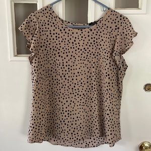 PaperMoon Polka Dot Short Ruffle Sleeve Blouse